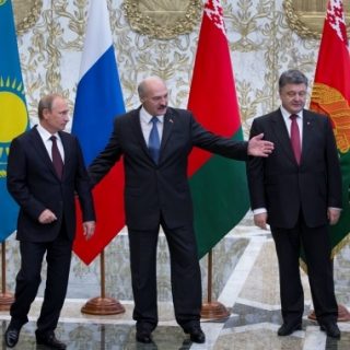 Путин, Лукошенко и Порошенко