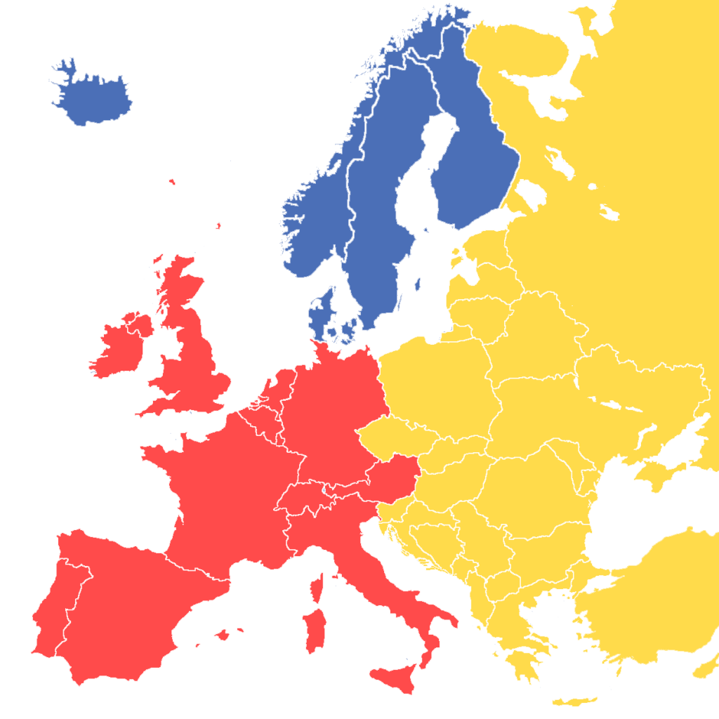 Восточная и южная европа карта